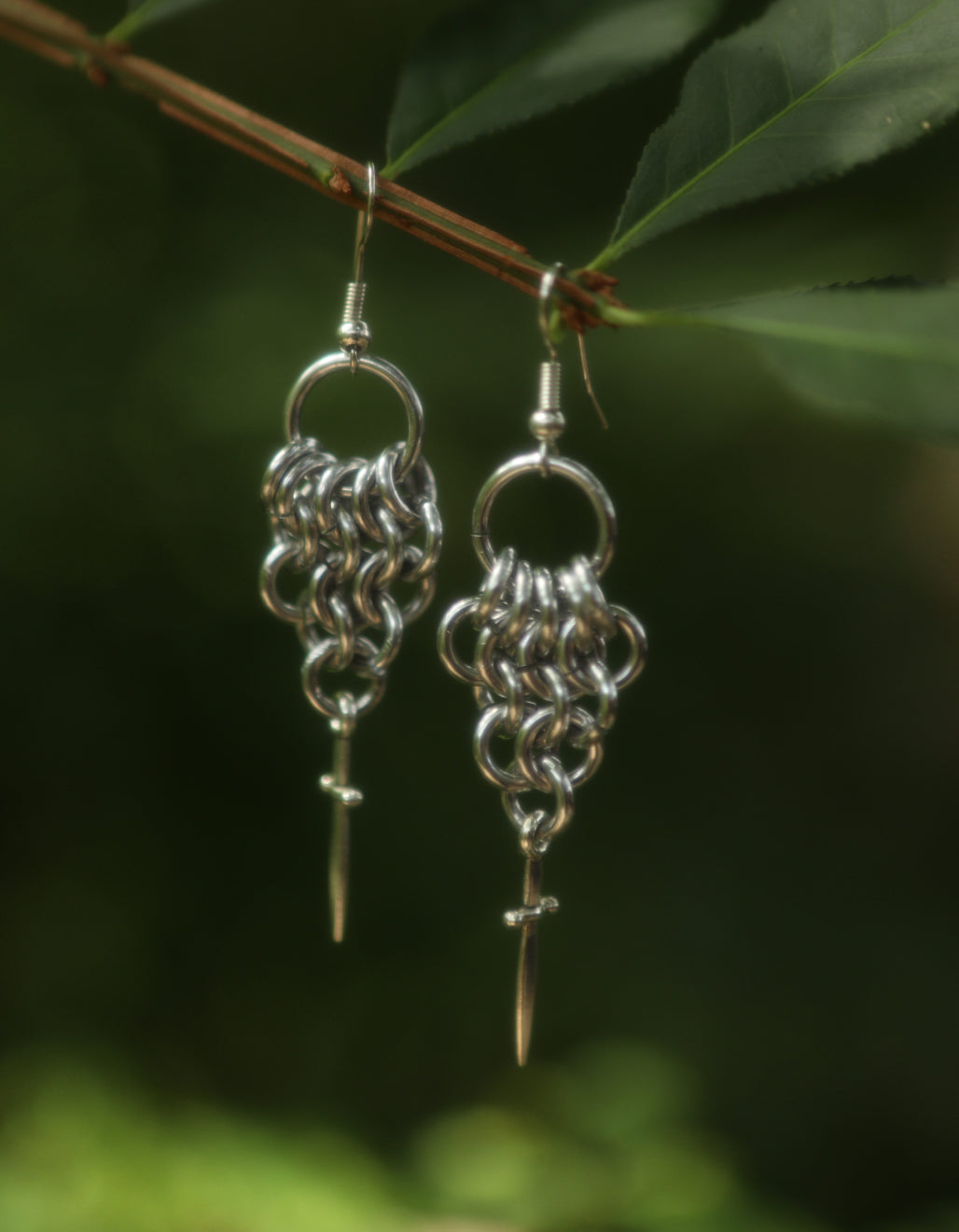 Chainmail Sword Earrings